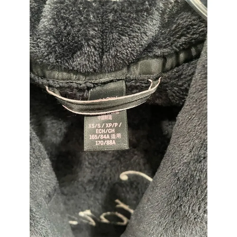 Victoria's Secret Women's Black‎ Plush Velour Knee Length Belted Robe XS